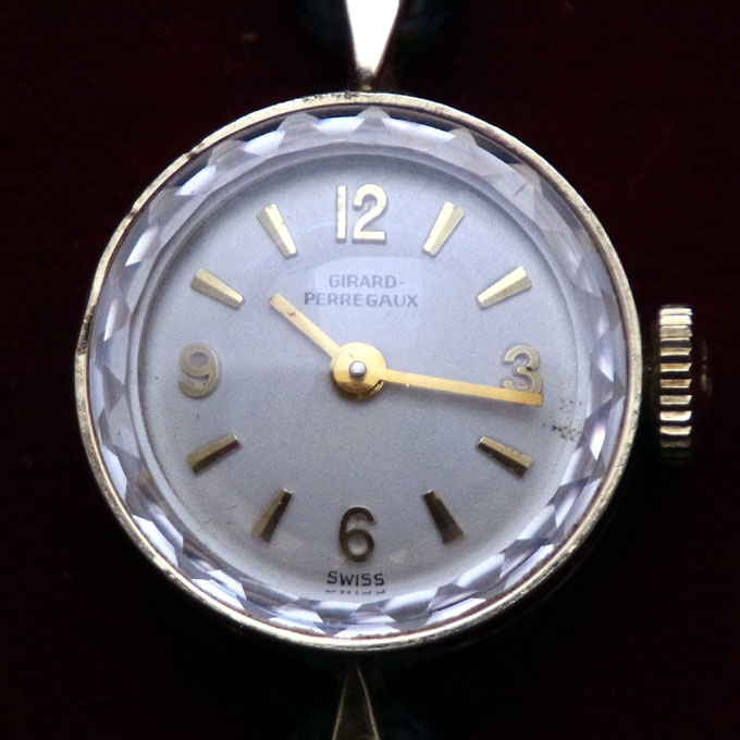 アンティークジラール・ペルゴ(GIRARD-PERREGAUX)腕時計 レディース 14KYG　金無垢 カットガラス