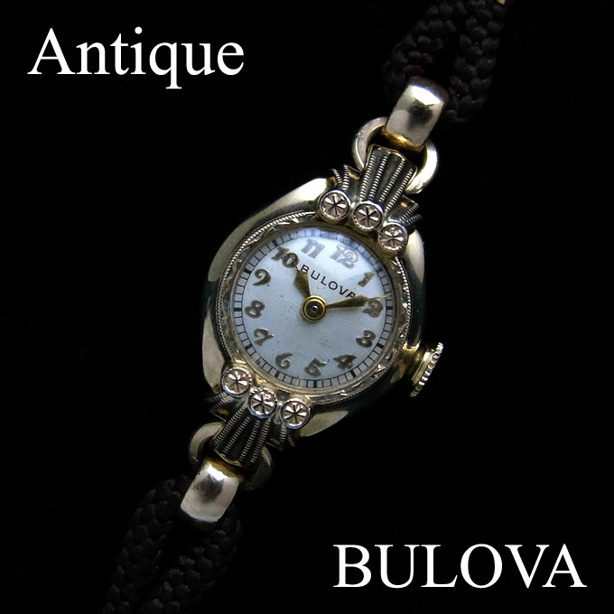 アンティークブローバ(BULOVA)腕時計 レディース 希少ケース 10K 金張 