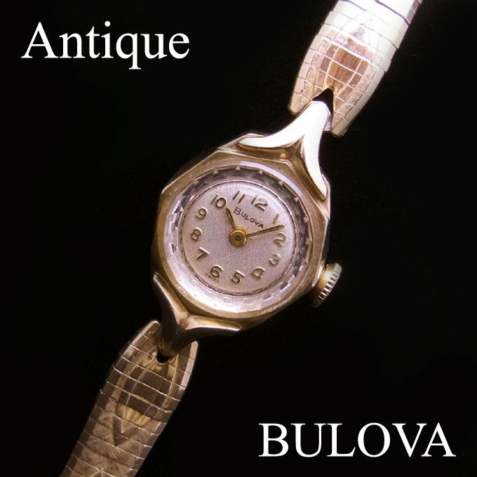 アンティークブローバ(BULOVA)腕時計 レディース　10K 金張